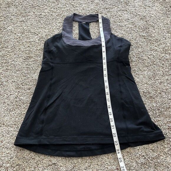 LULULEMON Scoop Me Up Tank Sport Top Size 8 Black Gray Workout - Picture 2 of 7